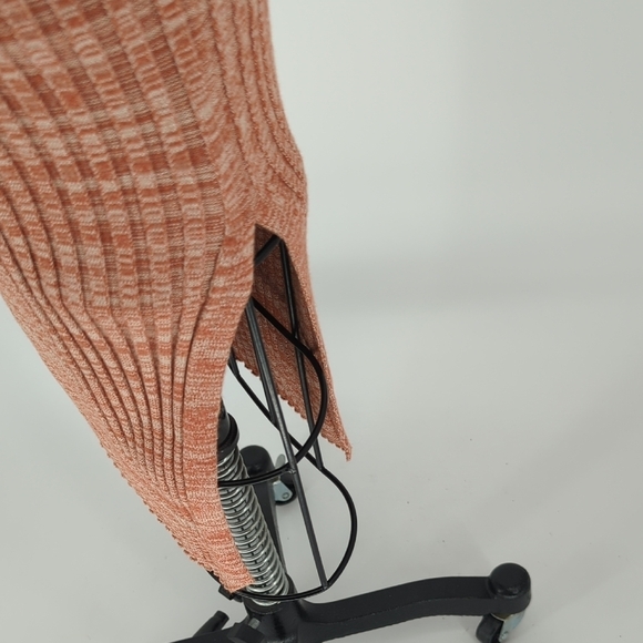 MNG Ribbed Knit Midi Sweater Dress Orange XS preppy fall winter minimalist - Picture 4 of 5